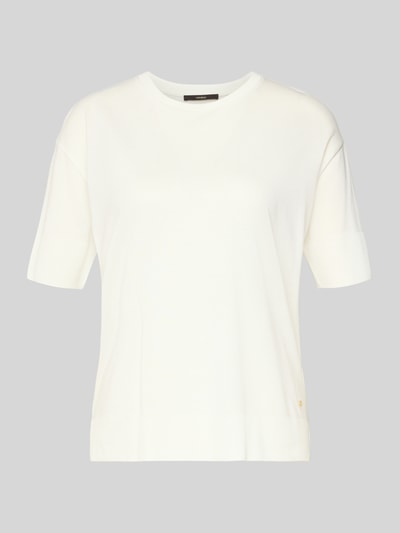 Produktfoto, Relaxed T-Shirt mit Logo-Applikation von Windsor, weiß, Rundhalsausschnitt, Halbarm, Lyocell-Mix mit Baumwoll-Anteil, relaxed Fit