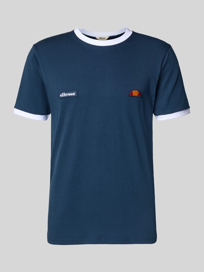 Produktfoto, T-Shirt mit Logo- und Label-Patch Modell 'RINGETTO' von Ellesse, męski t-shirt z bawełny, prosty krój, okrągły dekolt, długość tyłu w rozmiarze M: 72 cm
