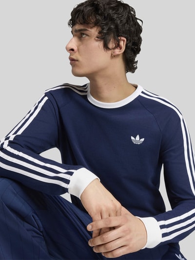 adidas Originals Regular Fit Langarmshirt aus reiner Baumwolle Marine 3