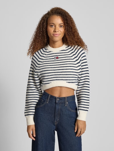 Tommy Jeans Boxy Fit Strickpullover mit Woll-Anteil Weiss 4