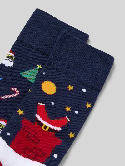 Christian Berg Men Socken mit geripptem Abschluss Marine 2