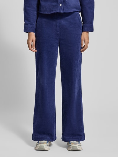 MSCH Copenhagen Spodnie sztruksowe z wysokim stanem model ‘Geggo’ Ciemnoniebieski 4