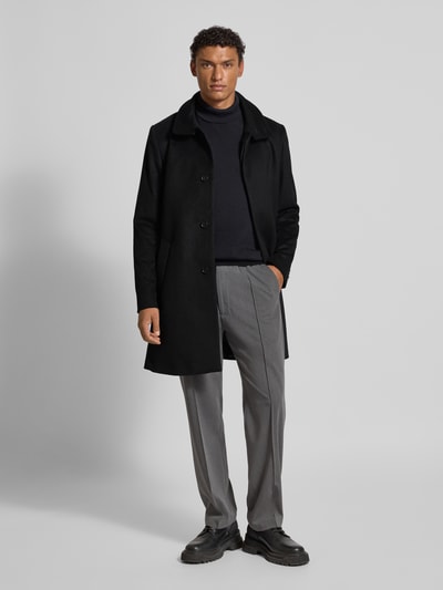 Tiger Of Sweden Wollmantel mit Kaschmir-Anteil und Stehkragen Modell 'Aleric' Black 1