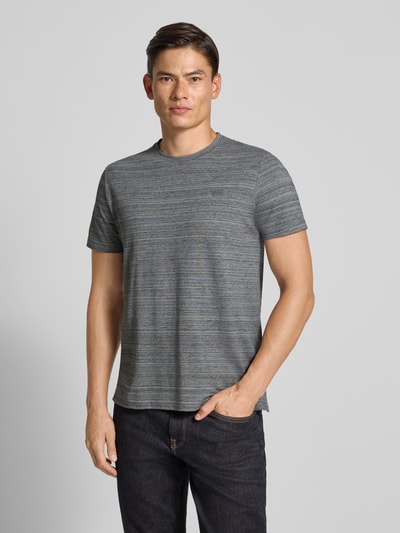 camel active Regular fit T-shirt met ronde hals, model 'Melange' Metallic blauw - 4