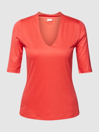 s.Oliver BLACK LABEL T-shirt van lyocell met V-hals Rood - 2