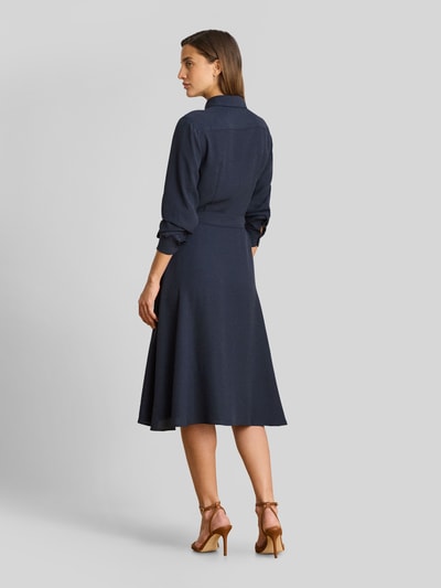Lauren Ralph Lauren overhemdjurk met tailleriem Marineblauw - 5