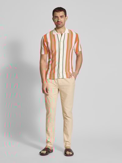 Scotch & Soda Spodnie materiałowe o kroju tapered fit z tunelem model ‘Warren’ Beżowy 1