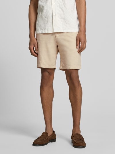 Selected Homme Regular Fit Chinoshorts aus Baumwoll-Leinen-Mix Modell 'BRODY' Beige 4