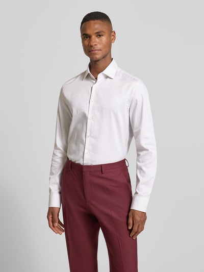 SEIDENSTICKER Slim fit zakelijk overhemd van katoen met kentkraag Zand - 4