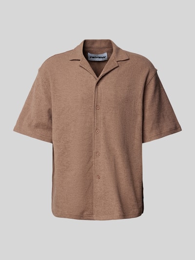 REVIEW Koszula casualowa o kroju relaxed fit z fakturowanym wzorem Ziemisty brązowy 2