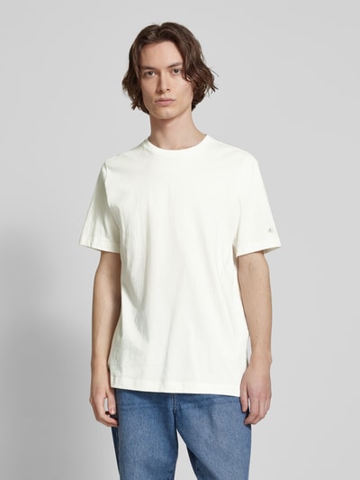 CHAMPION T-Shirt mit Label-Stitching Offwhite 4