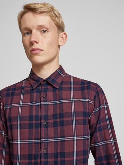 Jack & Jones Koszula casualowa o kroju regular fit z kołnierzykiem typu kent model ‘JOSHUA’ Bordowy 3