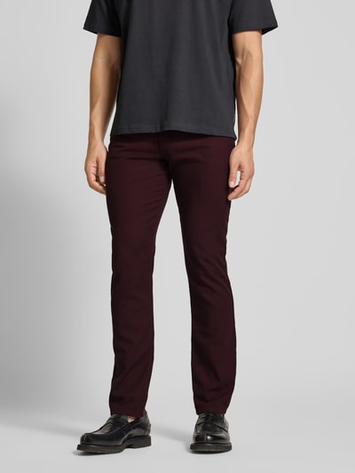 bugatti Regular Fit Hose mit Label-Detail Modell 'CORDOBA' Bordeaux 4