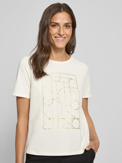 s.Oliver BLACK LABEL Relaxed fit T-shirt van katoenmix Offwhite - 3