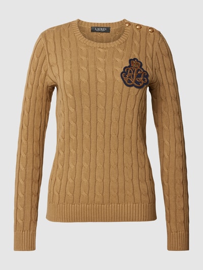 Lauren Ralph Lauren Gebreide pullover van wol met labelpatch, model 'MONTIVA' Beige - 2