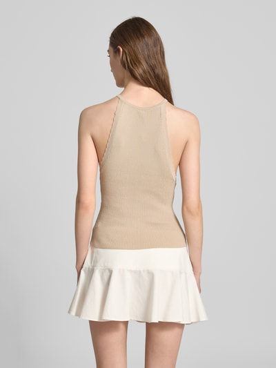 Only Slim Fit Top aus Feinstrick-Viskose-Mix Modell 'GEMMA' Sand 5