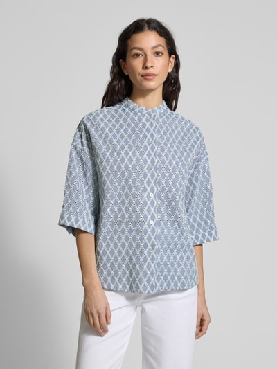 Christian Berg Woman Regular Fit Bluse mit Stehkragen Blau 4