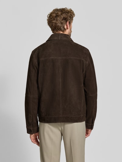 Strellson Regular Fit Jacke aus echtem Lammleder Modell 'FLINT' Dunkelbraun 5