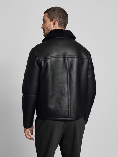 CK Calvin Klein Lederjacke mit Teddyfutter Modell 'SHEARLING' Black 5