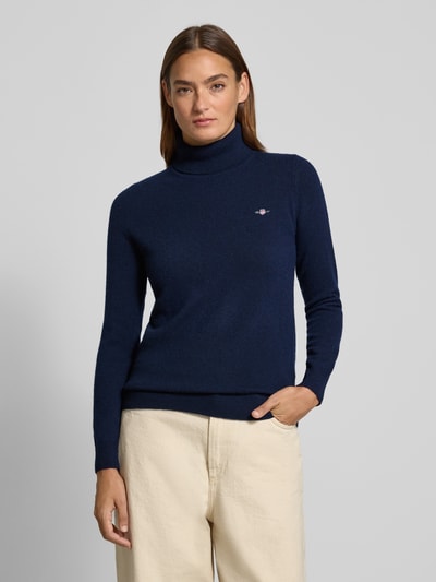 GANT Golf o kroju regular fit z mieszanki wełny model ‘Extrafine’ Granatowy 4