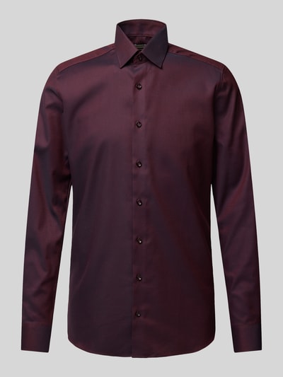 OLYMP Level Five Slim Fit Businesshemd mit Allover-Muster
 Bordeaux 2