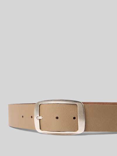 s.Oliver RED LABEL Leren riem met vierkante sluiting Middenbruin - 2