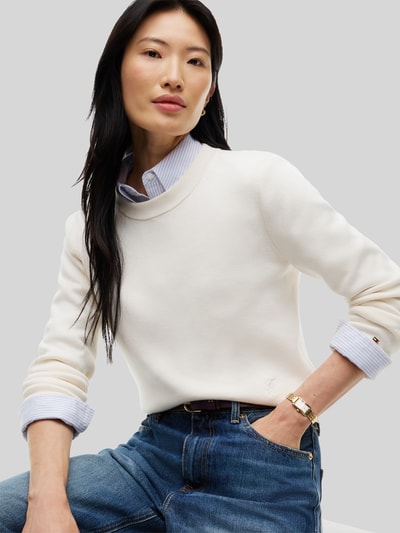 Tommy Hilfiger Regular Fit Pullover aus reiner Baumwolle ' Offwhite 3