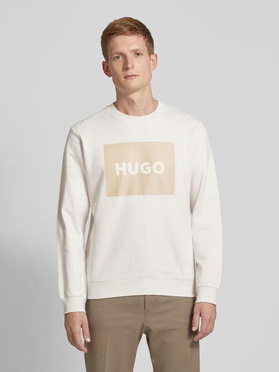HUGO Sweatshirt mit Label-Print Modell 'DURAGOL' Offwhite 4
