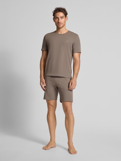 BOSS Regular Fit Sweatshorts aus Baumwoll-Elasthan-Mix  Schlamm 1