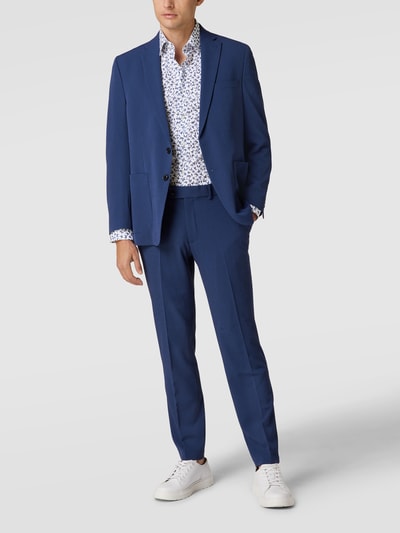 BOSS Slim Fit Slim fit zakelijk overhemd met all-over motief, model 'Hank' Blauw - 1