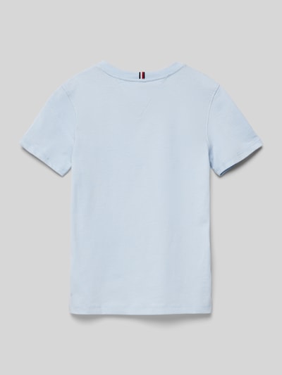 Tommy Hilfiger Teens T-shirt z wyhaftowanym logo Błękitny 3