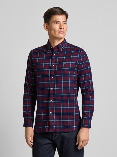 Tommy Hilfiger Regular Fit Freizeithemd mit Button-Down-Kragen Dunkelrot 4