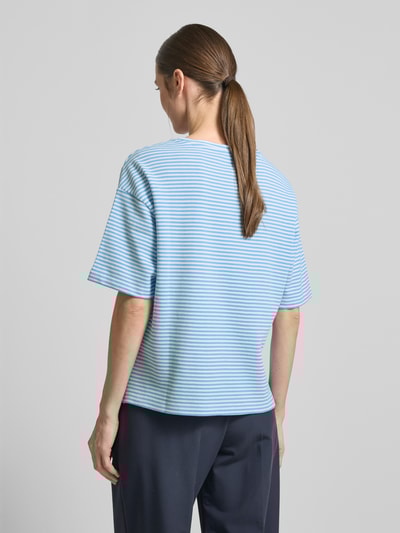 Smith and Soul T-shirt met geribde ronde hals Lichtblauw - 5