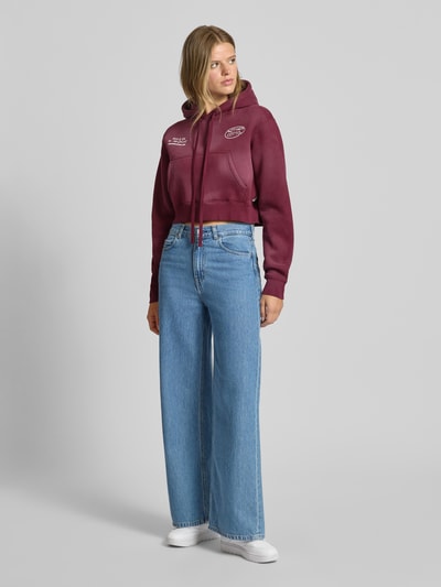 ANOTHER COTTON LAB Cropped Hoodie mit Kapuze Bordeaux 1