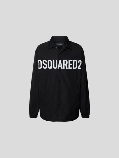 Dsquared2 Hemdjacke mit kontrastivem Label-Print Black 2