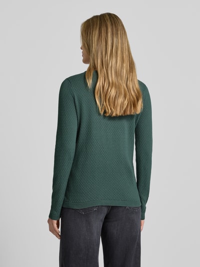 Vero Moda Regular Fit Strickpullover aus reiner Baumwolle Modell 'CARE' Dunkelgruen 5