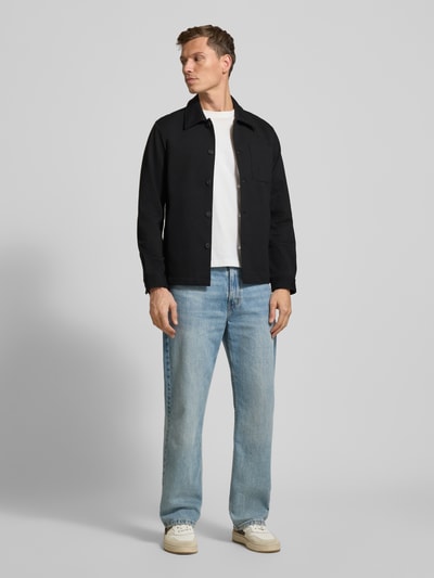 Lindbergh Overhemdjack met knoopsluiting Zwart - 1