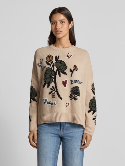 Weekend Max Mara Oversized pullover van een zuivere scheerwol, model 'PAVIDI' Zand - 4