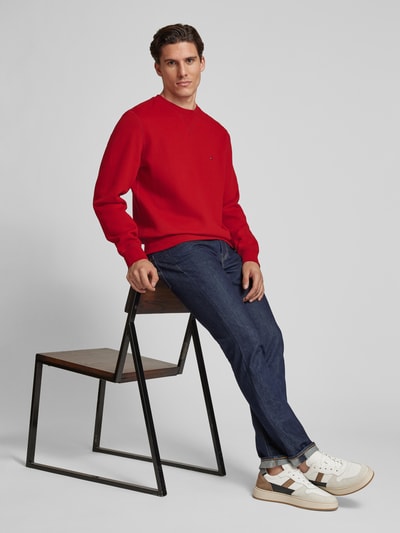 Tommy Hilfiger Sweatshirt mit Label-Stitching Dunkelrot 1