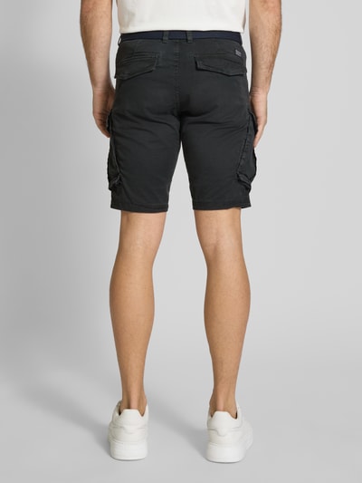 Petrol Bermuda met cargozakken en riem Zwart - 5