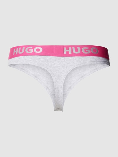 HUGO String mit elastischem Logo-Bund Hellgrau Melange 3