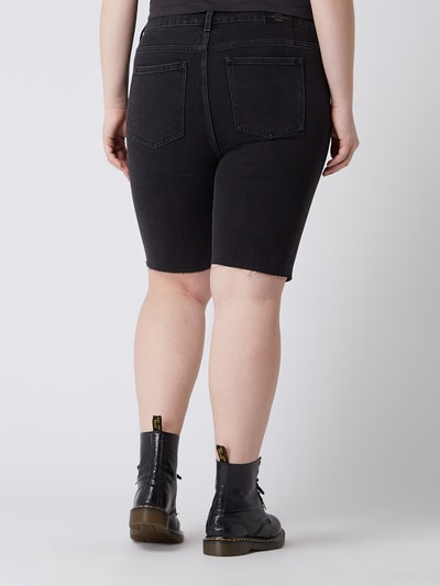 ONLY CARMAKOMA Korte PLUS SIZE high waist jeans met stretch, model 'Mily'  Zwart - 5