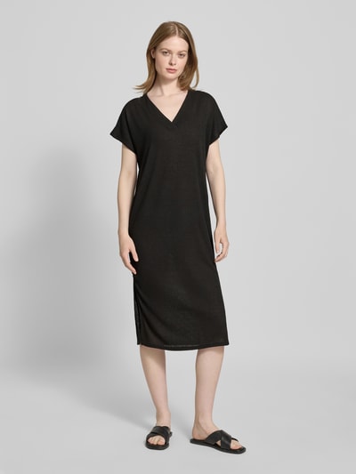 Soyaconcept Midikleid mit V-Ausschnitt Modell 'Delia' Black 4