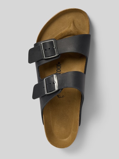 Birkenstock Slippers van leer met doornsluiting, model 'Arizona' Zwart - 3