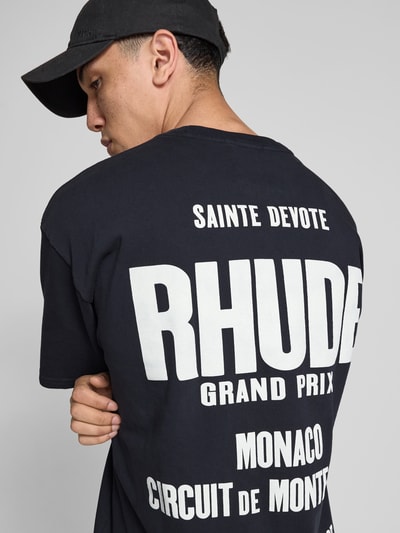 RHUDE T-Shirt mit Label-Print Black 3