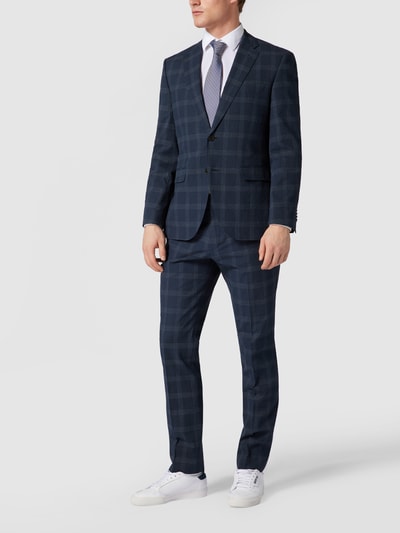 BOSS Regular Fit Anzughose mit Strukturmuster Modell 'Leon' Blau 1