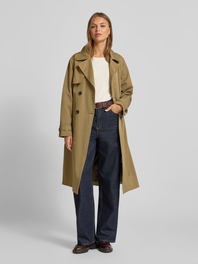 More & More Trenchcoat van katoenmix met reverskraag Kaki - 1