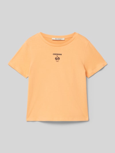 Garcia T-Shirt mit Motiv- und Statement-Print Apricot 1