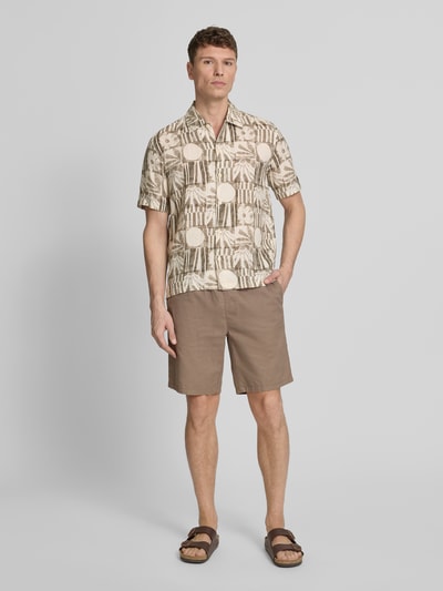 Marc O'Polo Koszula casualowa o kroju relaxed fit z czystego lnu Jasnobrązowy 1