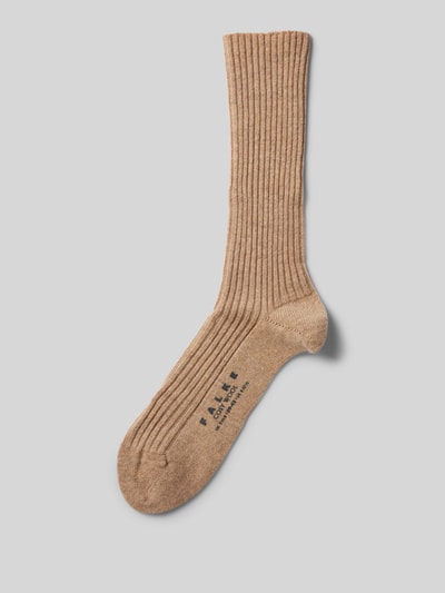 Falke Socken mit Label-Stiching Modell 'COSY' Beige 1